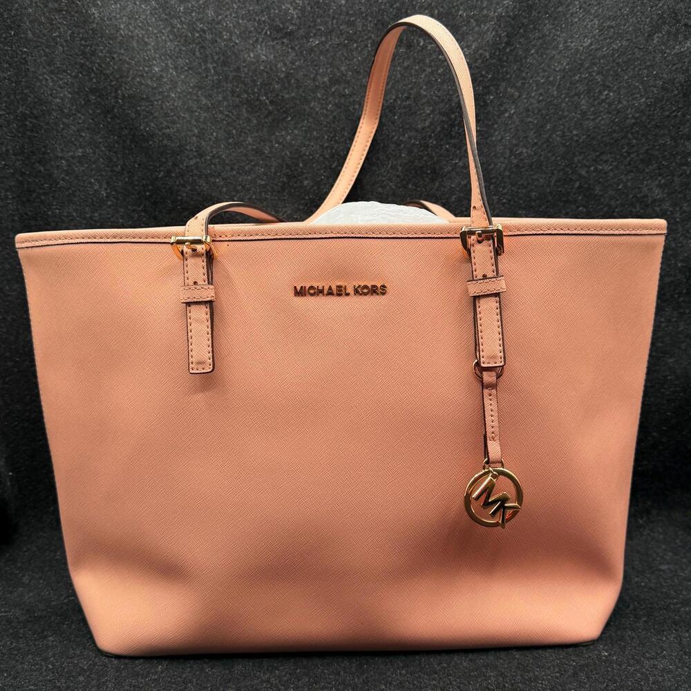 Michael Kors Jet Set Large Saffiano Leather Tote Bag Pink